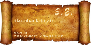 Steinhart Ervin névjegykártya
